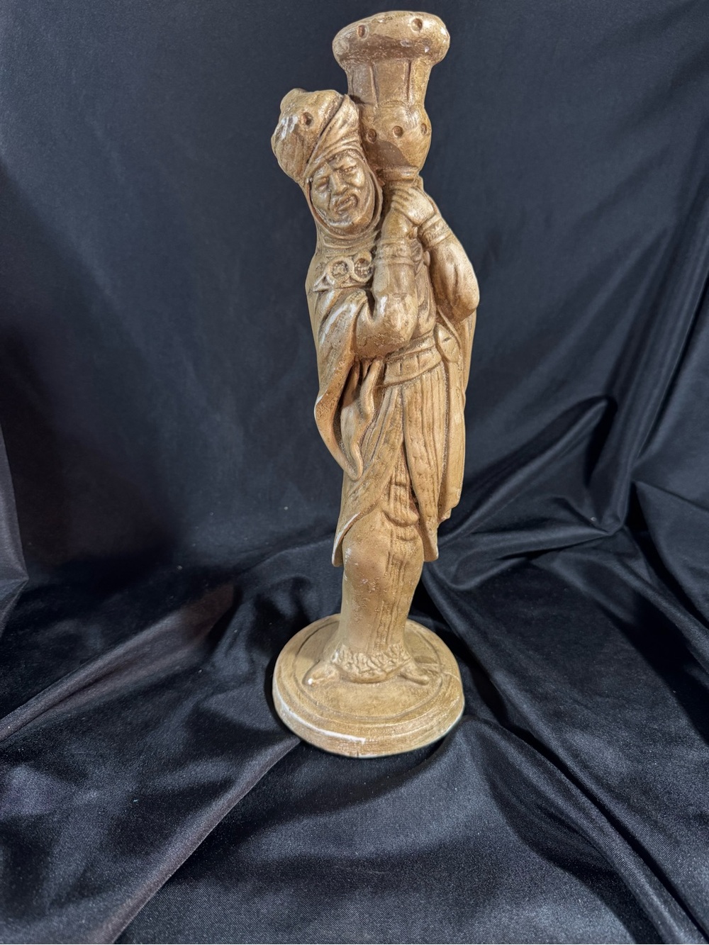 Decorative Brown Ceramic Figurine Candlestick - Home Art